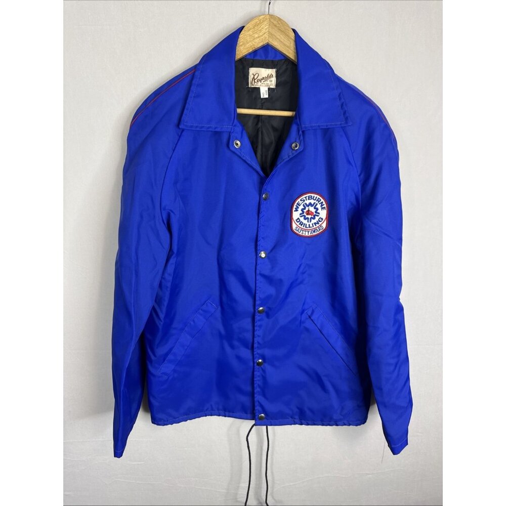 Vintage‎ Reynolds Coach Jacket Blue Westburne Drilling Men M Oil Gas